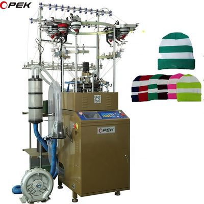 Желтая Jacquard Cap Производство ОПЕК Мусульманская Капка Трикотажная машина с полностью автоматической сигнализацией