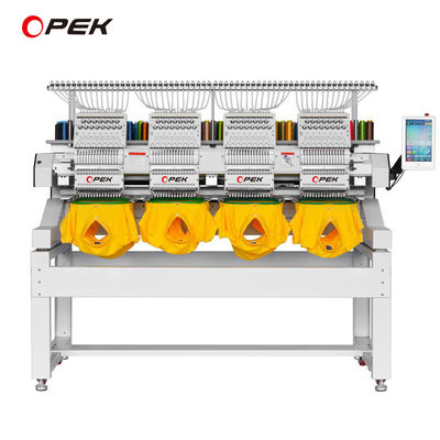 Встроенная 110V-220V Opek Cap 4 Head Embroidery Machine для плоской вышивки одежды с колпачками