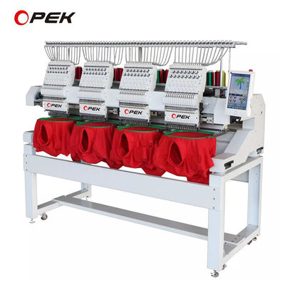 Встроенная 110V-220V Opek Cap 4 Head Embroidery Machine для плоской вышивки одежды с колпачками