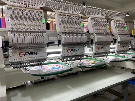 Встроенная 110V-220V Opek Cap 4 Head Embroidery Machine для плоской вышивки одежды с колпачками